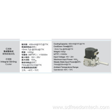 Stirling cooler for cooled infrared detector C308